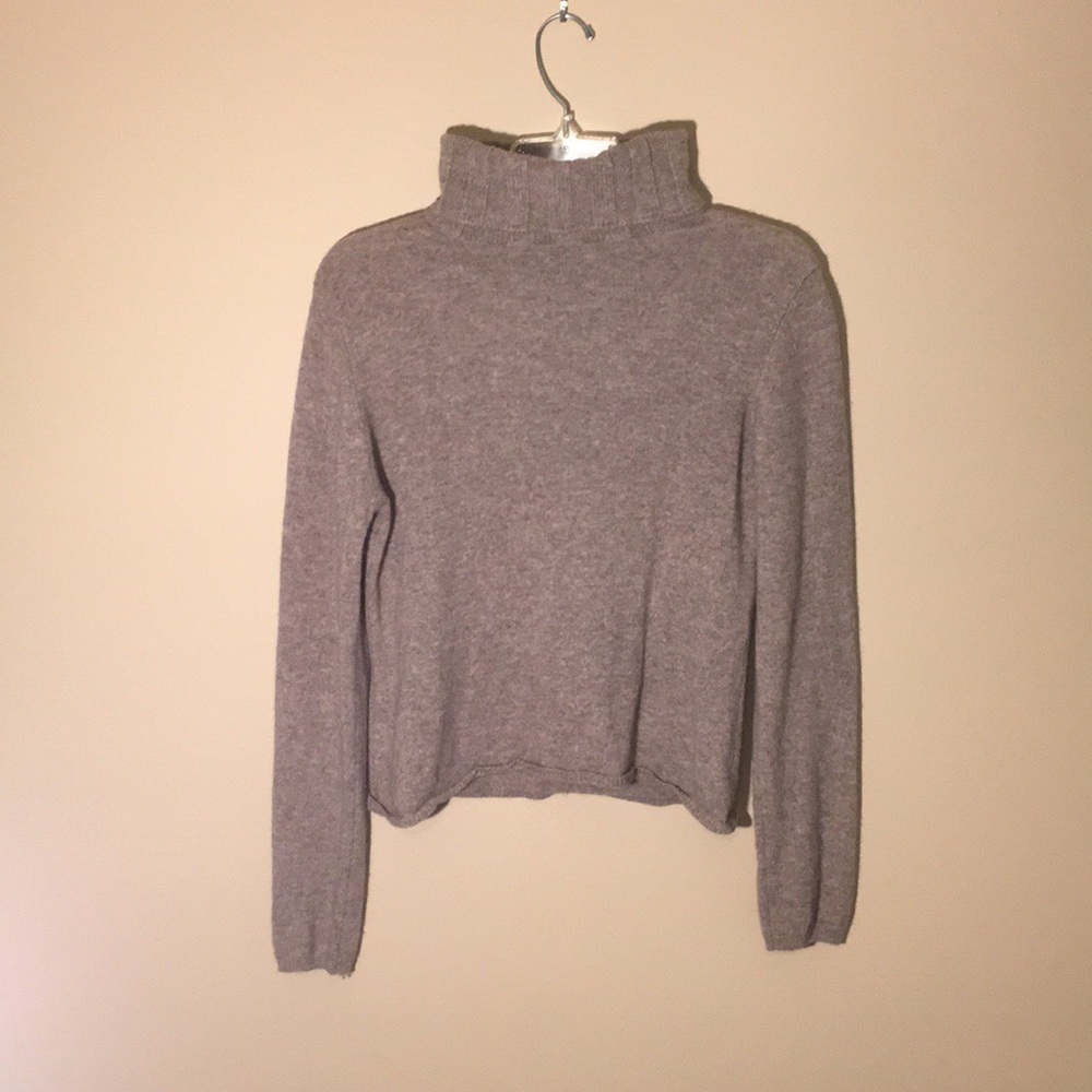 Beige Cashmere Turtle Neck Sweater